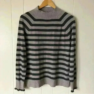 LOFT Striped Acrylic / Nylon Top Sweater Size S
